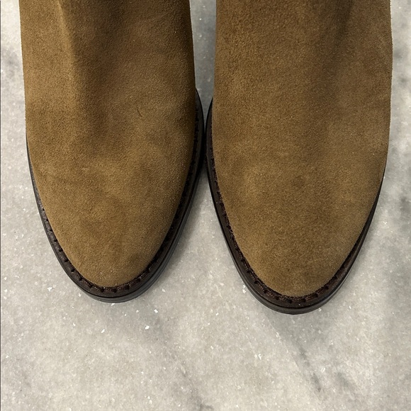 See by Chloé Women's Hanna Heeled Western Booties sz 39 in Military Green Suede - Picture 6 of 13